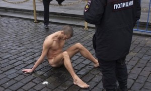 Pyotr Pavlensky in Red Square, Moscow