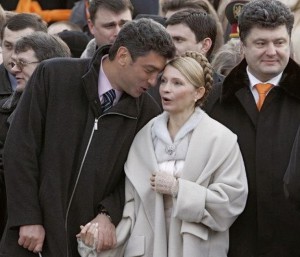 Nemtsov Who? But that is Yulia and Poroshenko with him...