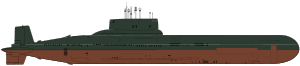 Silhouette of soviet Typhoon class ballistic m...